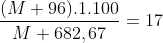 \frac{(M+96).1.100}{M + 682,67}=17